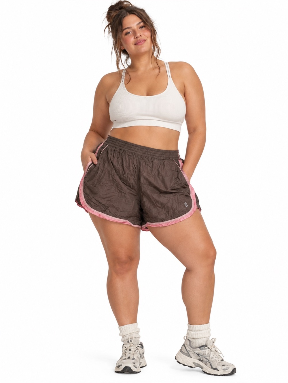 Free People Movement Shorts Brown & Pink